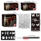 Temporary Tattoo Markers for Skin – 10 Bright Colors, Brush Tip, Cosmetic-Grade Face & Body Paint Pens for Parties & Halloween Makeup